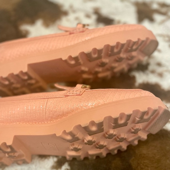 Sam Edelman Vegan Leather Lug Sole Deana Loafer, Malibu Peach, 11, Like New - Picture 5 of 16